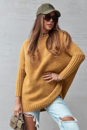 SWETER BASIK MUSZTARDOWY