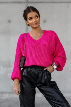 SWETER HAVA AMARANTOWY