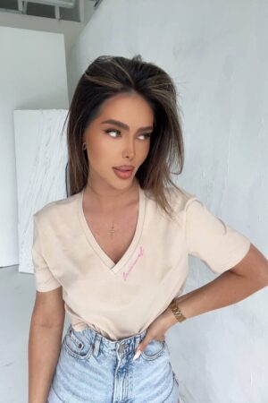 T-SHIRT LAMANUEL MINIMAL BEŻ