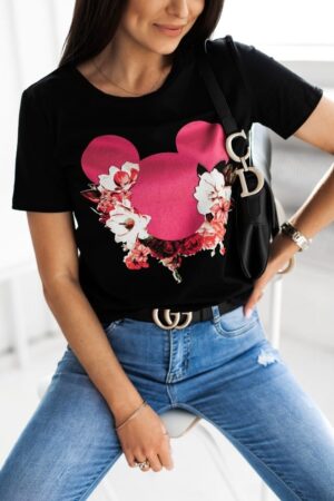 T-SHIRT MINNIE CZARNY
