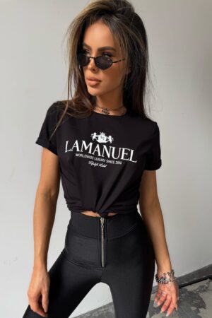 T-SHIRT LAMANUEL CRIME CZARNY