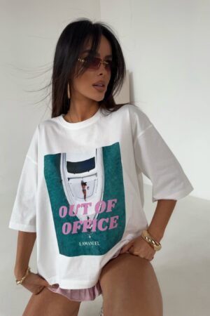 T-SHIRT LAMANUEL OUT BIAŁY