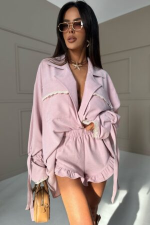 KOMPLET LAMANUEL MELODY PUDROWY RÓŻ