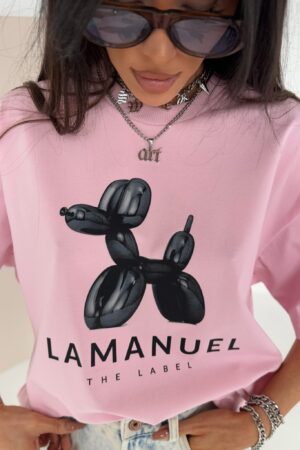 T-SHIRT LAMANUEL TEDDY RÓŻ