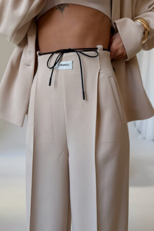 SPODNIE BUSINESS BEŻ