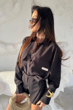 KOSZULA SAFARI CZARNA