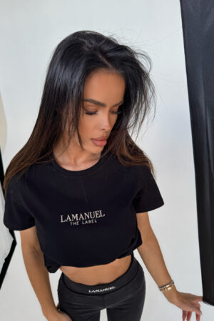 T-SHIRT MIRA CZARNY/BEŻ