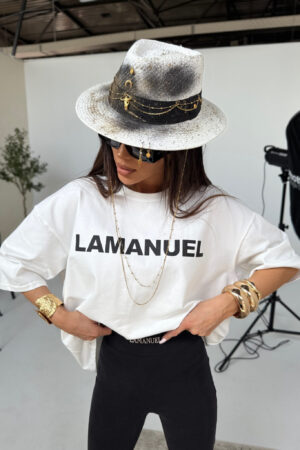 T-SHIRT NOIR ECRU/CZARNY