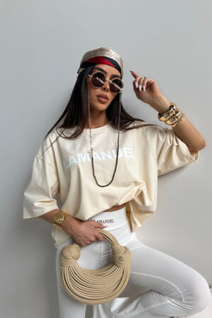 T-SHIRT NOIR KOKOS/BIAŁY