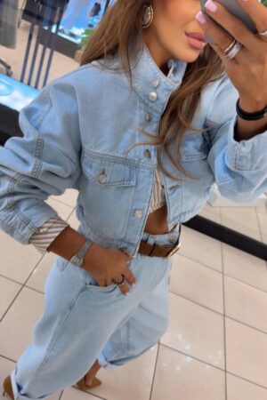 Kurtka Jeans Emo Jasny Niebieski